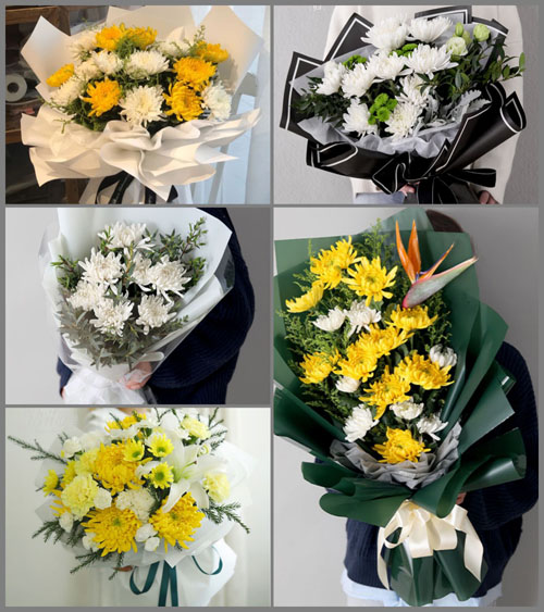 四川成都彭州市红岩镇梨花村白事花束代送